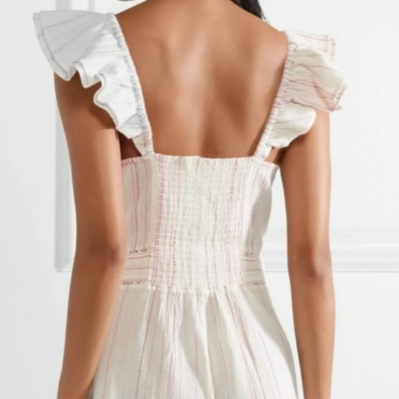 LoveShackFancy Lucy Striped Romper Pink White 'cloud' Size 10 NWT - Picture 3 of 16